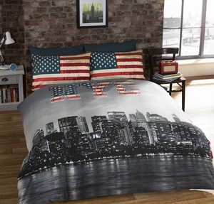New York City Duvet Quilt Cover Nyc 3d Print Bedding Set Usa Flag