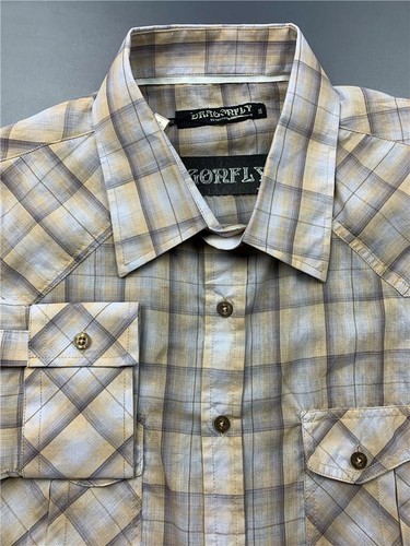 Dragonfly Rock n Soul A Cuadros Camisa Algodón delgada de botón frontal para XXL nueva con etiquetas | eBay