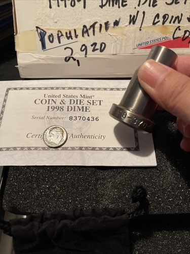 United States Mint COIN & DIE Set 1998 Dime - Philadelphia - Original Box & COA - Picture 3 of 14
