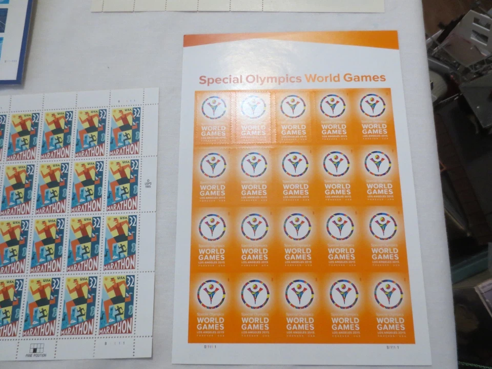 Lot Of 7 US Stamp Sheets Olympics & Sports Face $52. - Image 4 of 4