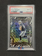 2024 Panini Select Brock Bowers Zebra Prizm Rc Psa 10 #31