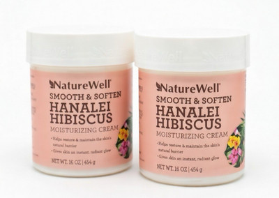 2 Pack NatureWell Hana Lei Hibiscus Moisturizing Cream 16oz Each Smooth & Soften
