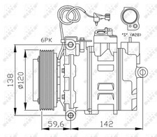 NRF 32377 Compressor, air conditioning for SAAB