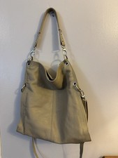 Italian Leather Beige Two Way Shoulder Bag Purse Made in Italy Borse in Pelle