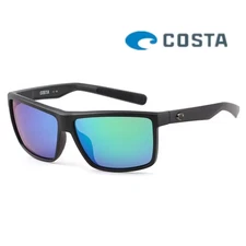 Costa Del Mar Rinconcito Black Frame Green Mirror Polarized Lenses Sunglasses