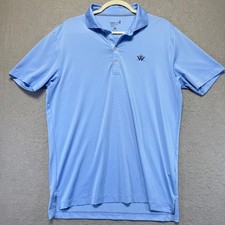 Johnnie O Mens Performance Polo Shirt Medium Blue Short Sleeve Golf Casual