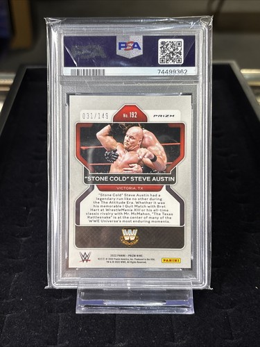 2022 Panini Prizm WWE #192 Stone Cold Steve Austin Purple Prizm #31/149 PSA 9 - Picture 10 of 13
