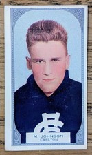  1933 Hoadleys Victorian Footballers - 100 Series. #92 Mocha Johnson Carlton 