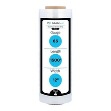 12" x 1500FT 65 Gauge Pallet Wrap Stretch Film Shrink Hand Wrap 1500' 4 Rolls