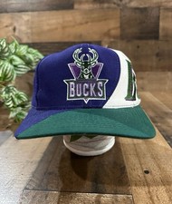 Vintage Milwaukee Bucks Drew Pearson Hat Split Panel Logo Taiwan Twill