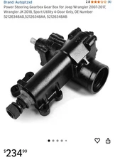 For 2007-2017 Jeep Wrangler 2018 Wrangler JK SUV 4-Door Power Steering Gear Box