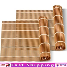 Bamboo Sushi Rolling Mat Set 2PCS Eco-Friendly Kimbap Roller Beginners New