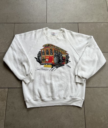 Vintage 1990s Crazy Shirts Hawaii Kliban Cat San Francisco Crewneck Sweatshirt L