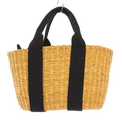 MUUN Basket Bag Basket Bag Handbag Braided Switching Bicolor Beige Black Black