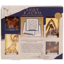 Professor Puzzle: Ancient Civilizations Five-Puzzle Set, 3D Handheld Brainteaser