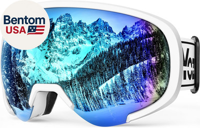 Ski Goggles UV400 Protection, OTG Snow Goggle for Men Women, Anti-Fog Snow Sport