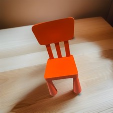 Ikea MAMMUT Children's Chair In Outdoor Bright Orange Excellent Condition