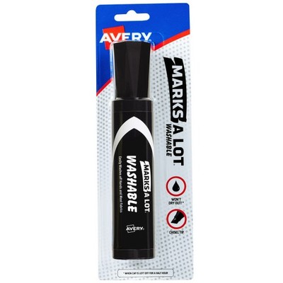 Marks-A-Lot Jumbo Chisel Tip Washable Marker, Black (24158)