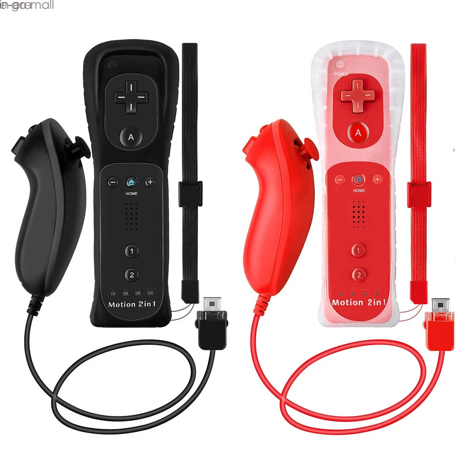 2Pack Motion Plus Wii Remote Controllers with Nunchucks for Wii Wii U Console - Image 3 of 4