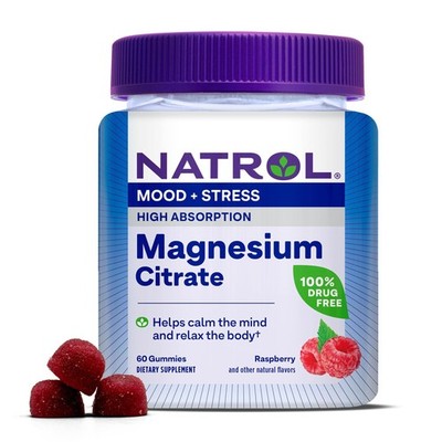 6/2026 Natrol Magnesium Citrate for Mood and Stress, 60 Gummies