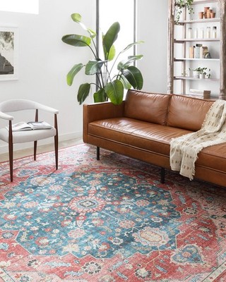 Loloi II Skye Collection SKY-05 Brick/Ocean 9'-0'' x 12'-0'' Area Rug