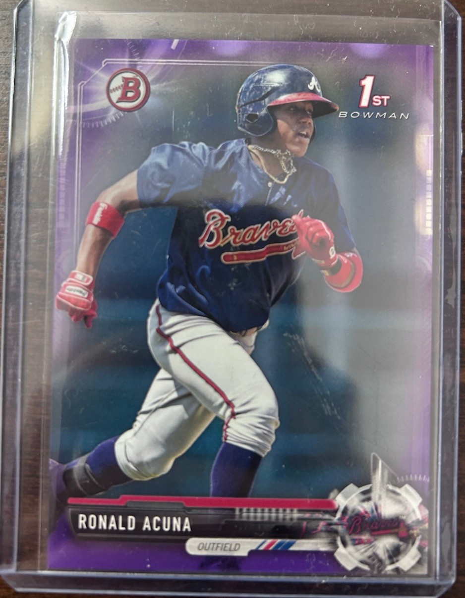 2017 Bowman #BP127 Ronald Acuna Prospects Purple #/250