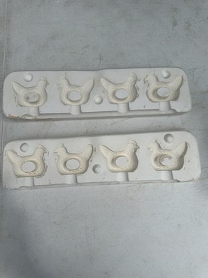 Scioto S-599 Hen Napkin Rings Ceramic Slip Casting Mold Plaster Made In USA