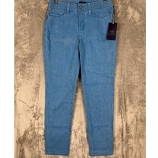 NYDJ Womens Jeans Blue Snake Embossed Skinny Fit Stretch Made in USA Size 4