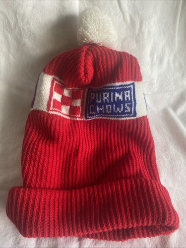 Purina Chows Pom Pom Stocking Hat Vintage
