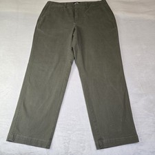 Lands' End Women's Size 10 Straight Leg Pants Army Green Dress Preppy