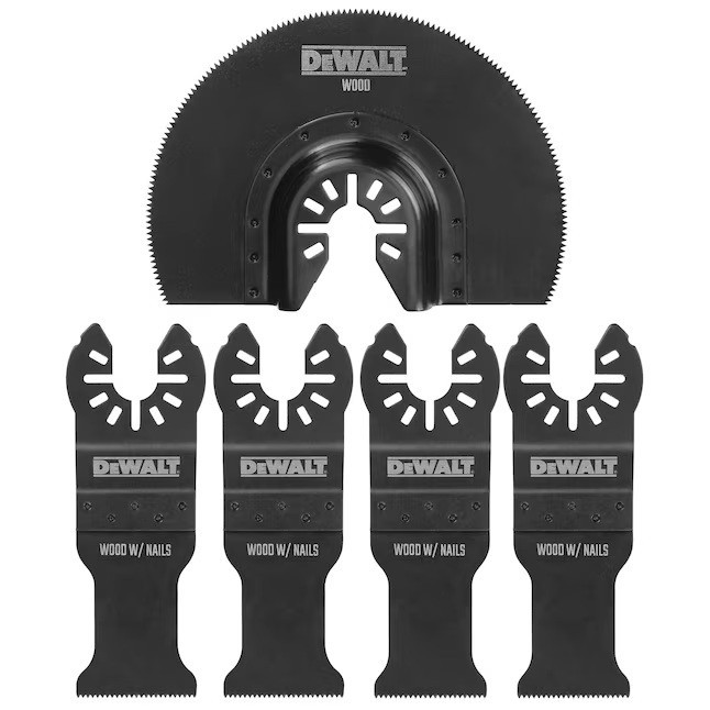 DeWALT Oscillating Saw Blade Set 5 Pc DWA4251 4" x1, 1  1/8" x2, 1  1/4" x2 NEW