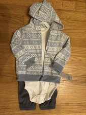 NWT Carter  s Baby Boys 3-Piece Fleece Jogger Set -Size 12 Months