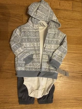 NWT Carter’s Baby Boys 3-Piece Fleece Jogger Set - 3 Months 