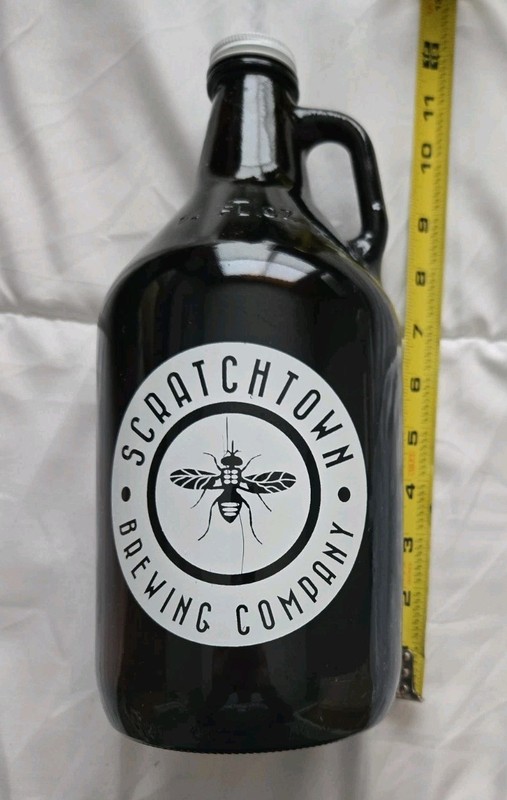 Scratchtown Brewing Company Beer Growler Ord Nebraksa 64 FL OZ