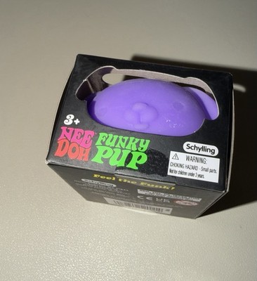 Needoh Funky Pup Purple Feel Squeeze Squish New Sealed Box Schylling Authentic