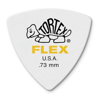 Jim Dunlop Tortex  Flex  Triangle Pick .73MM - 6 Pack 0.73mm, YELLOW