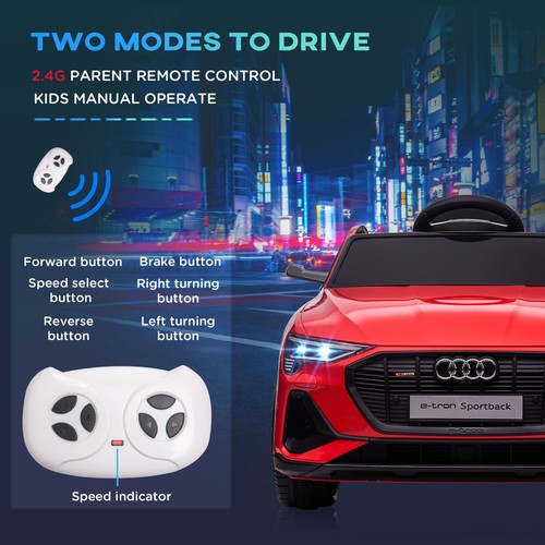 12V Electric Car for Kids w/ Remote Control, Safety Belt, LED Lights, Red - Picture 7 of 11