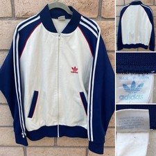 Vintage Adidas Track Jacket Made In Taiwan Size Large Embrodered Trefoil Logo