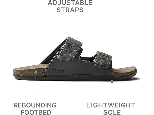Reef Cushion Tradewind SL Slide Sandals - NWT Mens 12 Grey  display picture 3