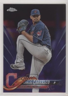 2018 Topps Chrome Purple Refractor 5/299 Carlos Carrasco #173 7qg