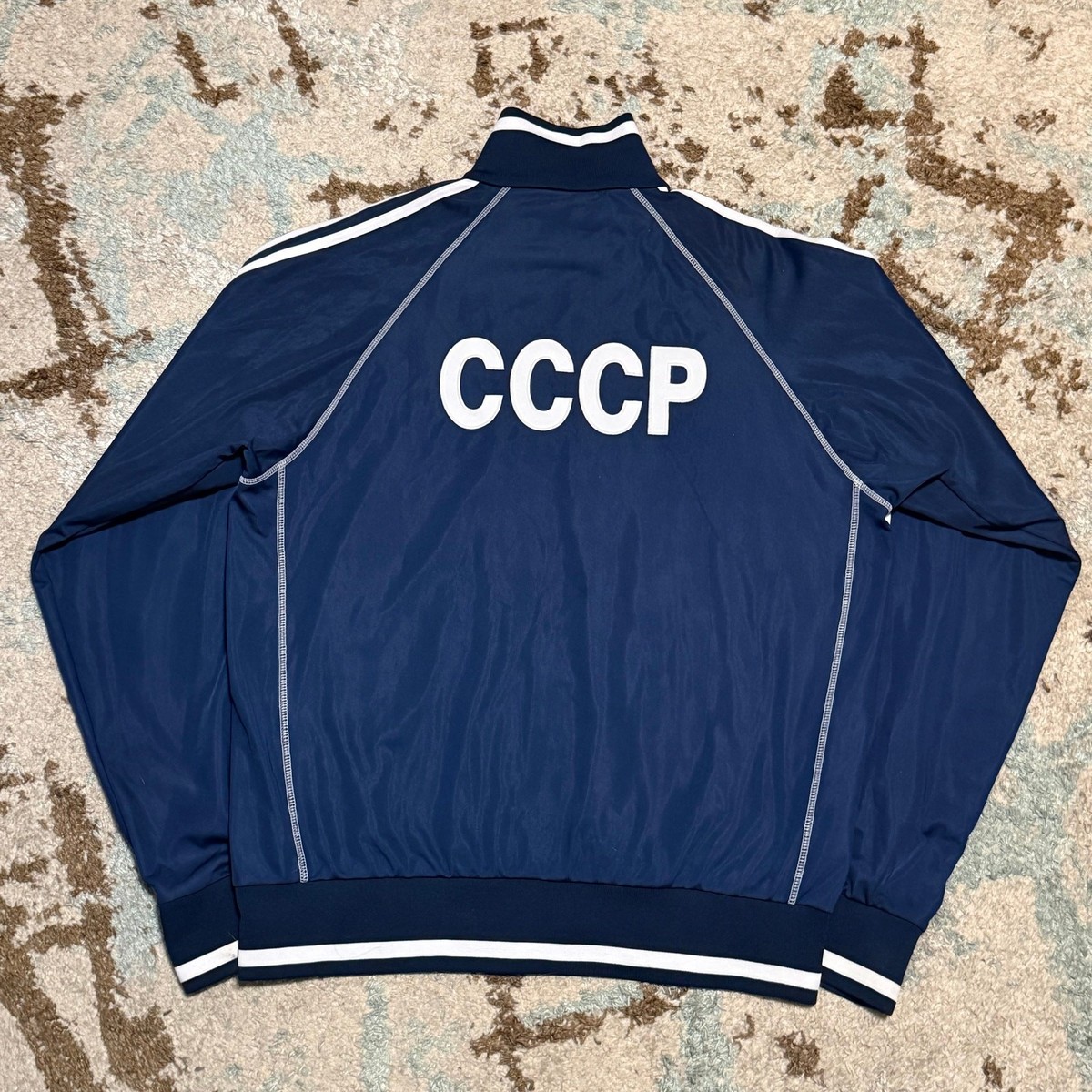 Vintage Adidas Soviet Union CCCP Track Jacket Size 2XL Navy 90s