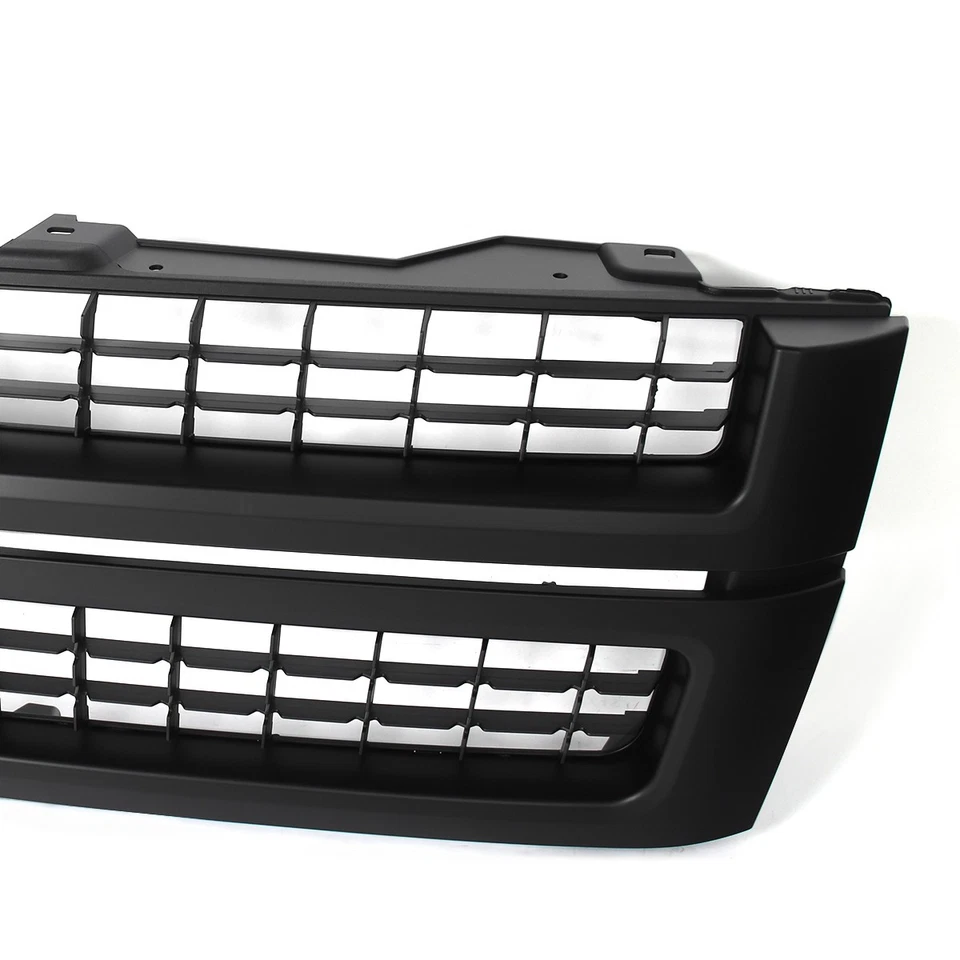 Grille w/ Hood Trim For Chevrolet Silverado 2500HD 3500HD 2007-2010 Matte Black - Изображение 2 из 4