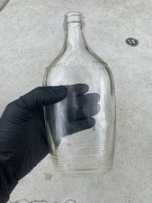 Whiskey Bottle Full Pint Vintage Glass Cork Style Top