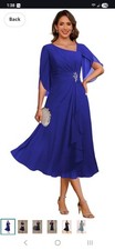 PUXIU Asymmetrical Neck Mother of Bride Dress s 4 Royal Blue Sz 4 Nwt Never Worn