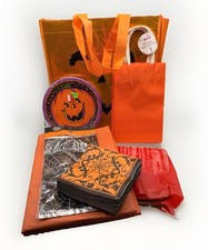 Halloween Party Supplies Mixed Lot Paper Plates Napkins Tablecloth Bags VTG