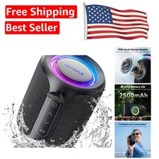 Advanced Bluetooth 5.3 Speaker: 15W Stereo Sound  Waterproof Design for Travel