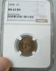 1898 Indian Cent NGC MS63BN PQ clean original coin. No spots. looks better!
