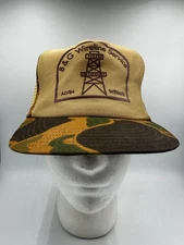 B&G Wireline Service Vtg Semco Trucker Hat Adjustable Camo Mesh Snapback