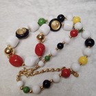 Vintage Liz Claiborne Chunky Multicolor Lucite Gold Tone Beaded Necklace 24"-27" — photo 3