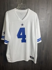 NFL Team Apparel Dallas Cowboys Jersey #4 Dak Prescott Adult 2XL White